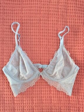 Free People Sheer Lace Bralette in Light Blue